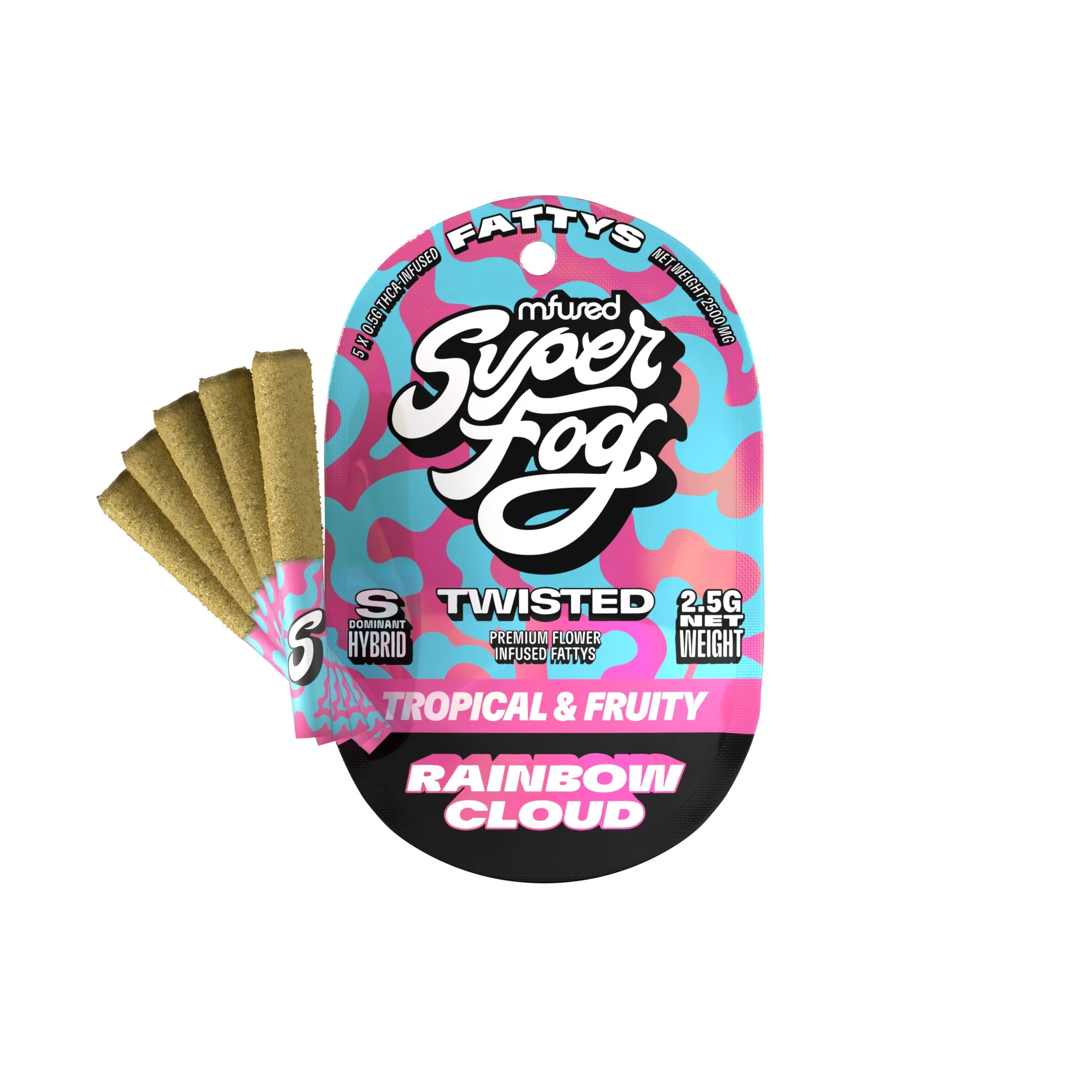MFUSED Twisted Rainbow Cloud 2.5g Pre-Rolls MFUSED Twisted Rainbow Cloud 2.5g Pre-Rolls